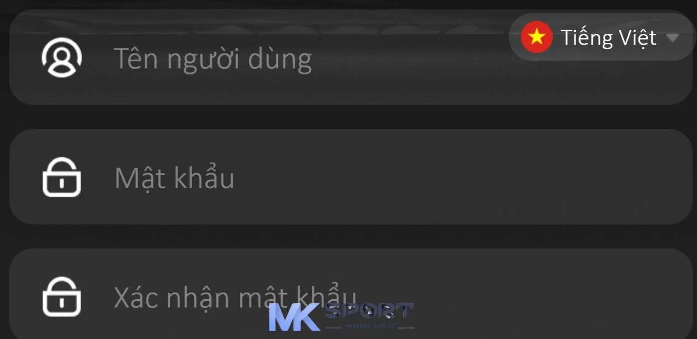 Thông tin anh em cần điền để đăng ký Mksport