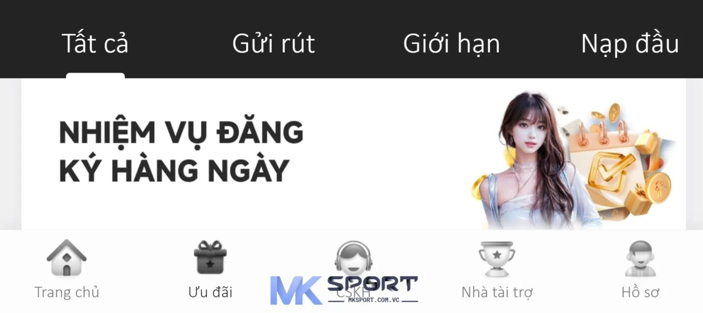 Khuyến mãi cho thành viên làm nhiệm vụ mỗi ngày
