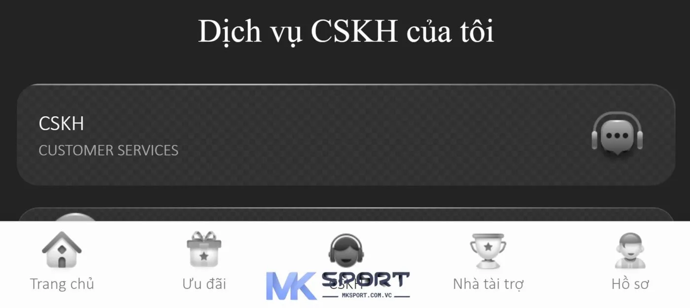 Phương thức liên hệ qua livechat của Mksport